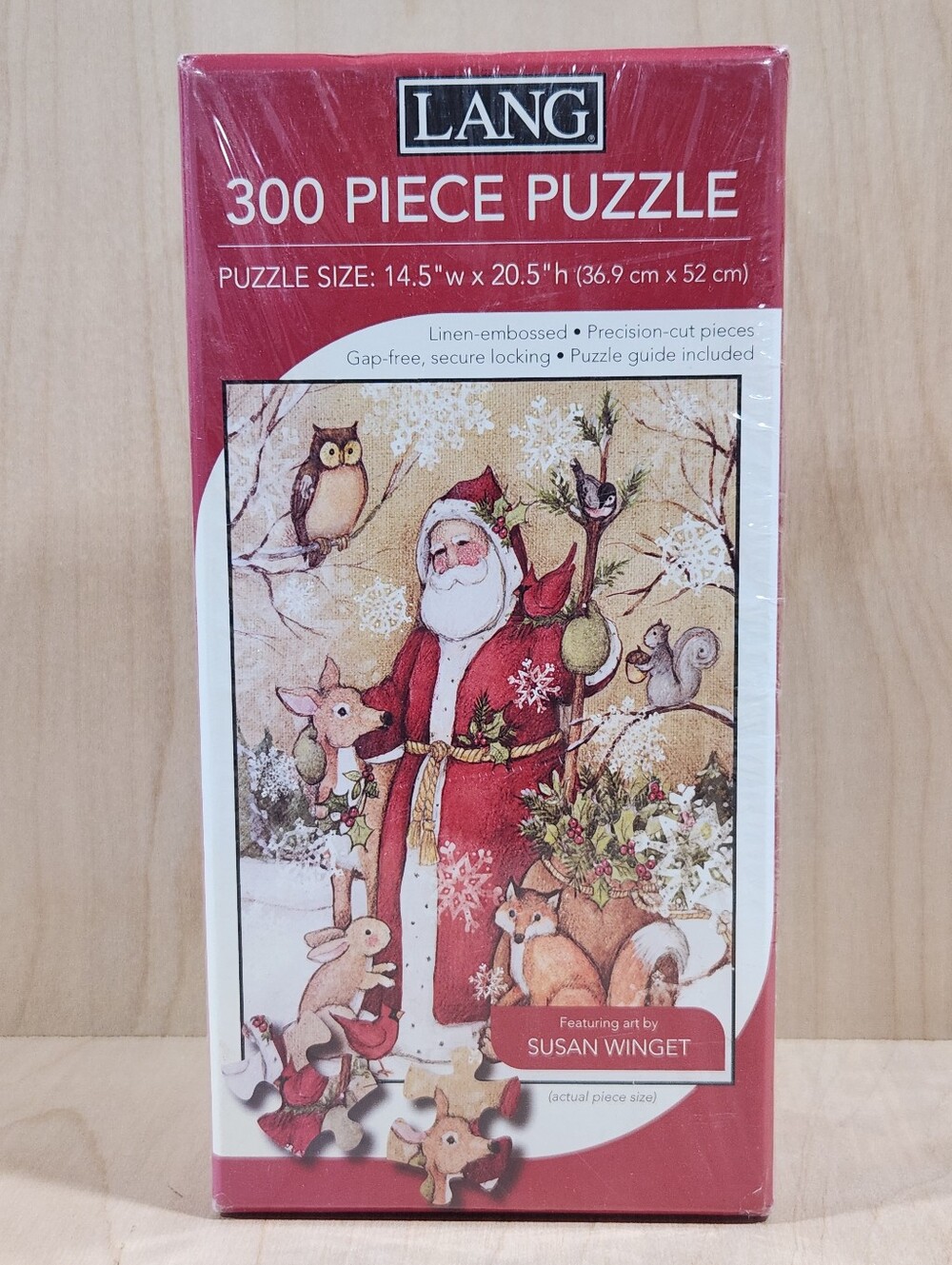 Lang Woodland Santa Puzzle Art by Susan Winget 300 Piece Christmas Puzzle NEW
